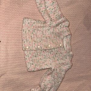 Janie and Jack Pink and Green Tweed Jacket